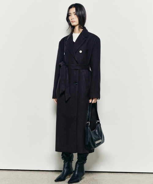NICK&NICOLE（ニックアンドニコール）の「NICOLE WOOL DOUBLE LONG COAT_BLACK（チェスターコート・レディース・その他・FREE）」の3枚目の写真