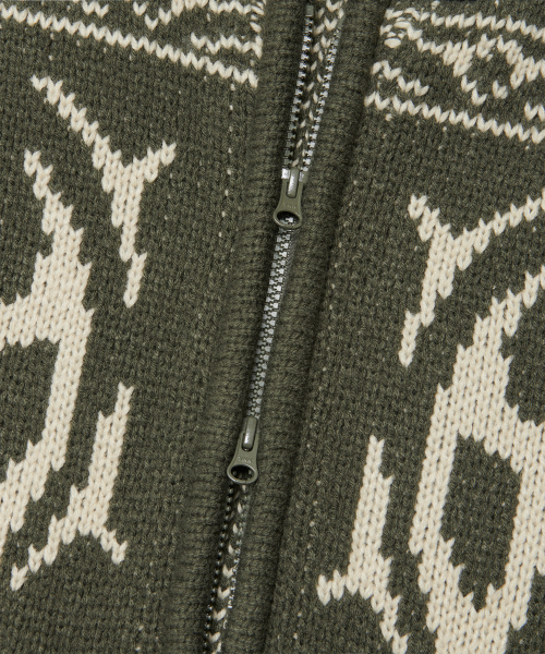 NOMANUAL(NOMANUAL)の「COWICHAN HOODED ZIP-UP - KHAKI(ニット/セーター・レディース・その他・MEDIUM/LARGE/X-LARGE)」の6枚目の写真