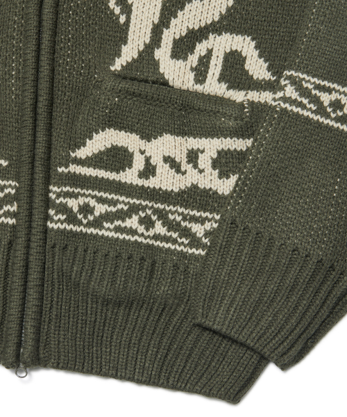 NOMANUAL(NOMANUAL)の「COWICHAN HOODED ZIP-UP - KHAKI(ニット/セーター・レディース・その他・MEDIUM/LARGE/X-LARGE)」の7枚目の写真