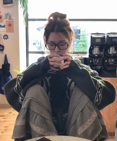 NOMANUAL(NOMANUAL)の「COWICHAN HOODED ZIP-UP - KHAKI(ニット/セーター・レディース・その他・MEDIUM/LARGE/X-LARGE)」の12枚目の写真