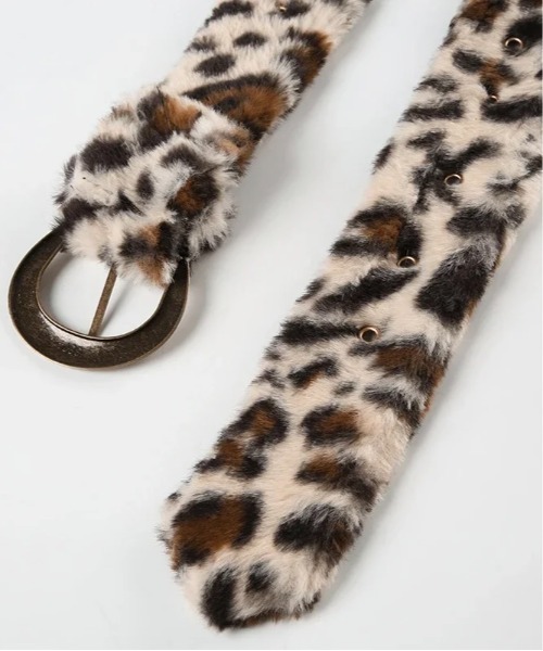 Bz/レディース ヒョウ柄 ファーベルト 平成ファッション ギャル(BDS