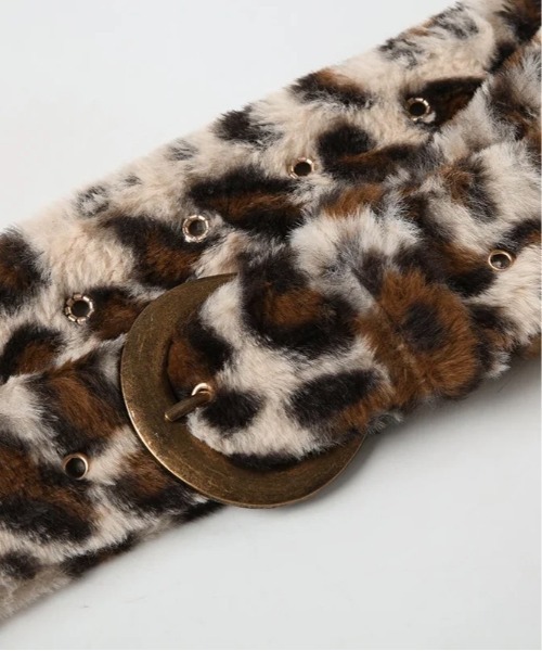 Bz/レディース ヒョウ柄 ファーベルト 平成ファッション ギャル(BDS