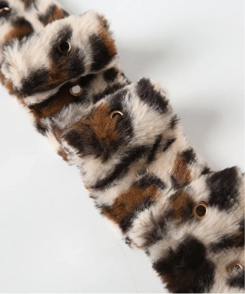 Bz/レディース ヒョウ柄 ファーベルト 平成ファッション ギャル(BDS