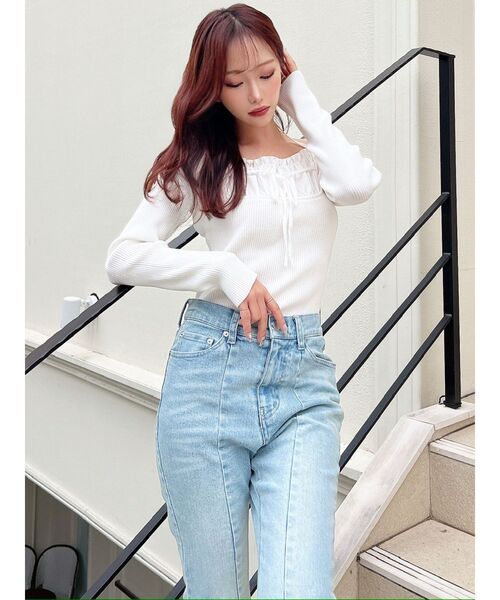 RESEXXY(リゼクシー)の「バストデザインニットトップス(ニット/セーター・レディース・ミント/アイボリー/ブラック・FREE)」の14枚目の写真