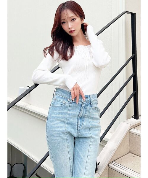 RESEXXY(リゼクシー)の「バストデザインニットトップス(ニット/セーター・レディース・ミント/アイボリー/ブラック・FREE)」の15枚目の写真