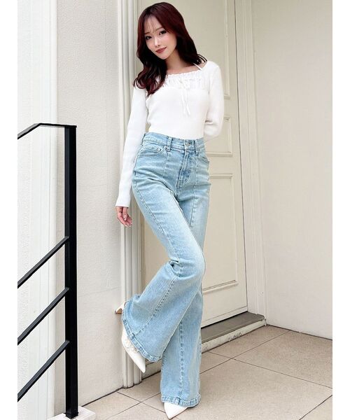 RESEXXY(リゼクシー)の「バストデザインニットトップス(ニット/セーター・レディース・ミント/アイボリー/ブラック・FREE)」の16枚目の写真