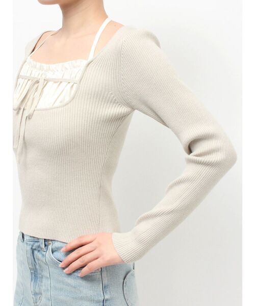 RESEXXY（リゼクシー）の「バストデザインニットトップス（ニット/セーター・レディース・ミント/アイボリー/ブラック・FREE）」の17枚目の写真