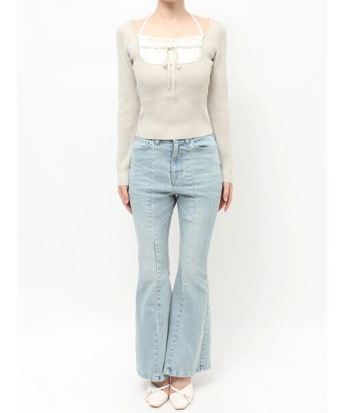 RESEXXY（リゼクシー）の「バストデザインニットトップス（ニット/セーター・レディース・ミント/アイボリー/ブラック・FREE）」の20枚目の写真