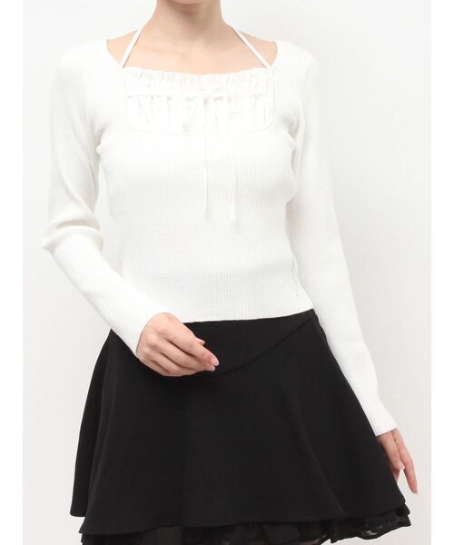 RESEXXY（リゼクシー）の「バストデザインニットトップス（ニット/セーター・レディース・ミント/アイボリー/ブラック・FREE）」の12枚目の写真