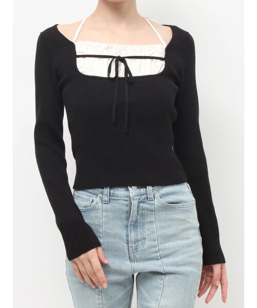 RESEXXY（リゼクシー）の「バストデザインニットトップス（ニット/セーター・レディース・ミント/アイボリー/ブラック・FREE）」の13枚目の写真