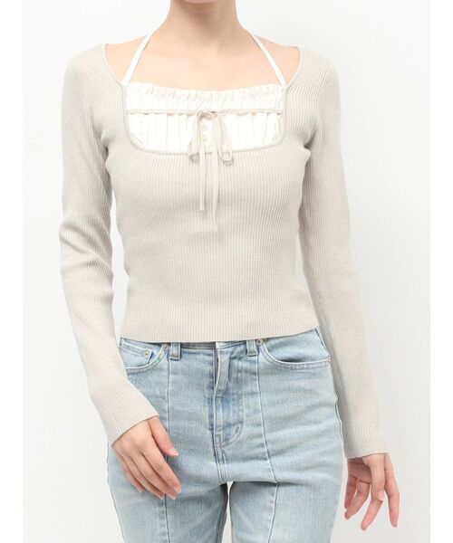 RESEXXY（リゼクシー）の「バストデザインニットトップス（ニット/セーター・レディース・ミント/アイボリー/ブラック・FREE）」の14枚目の写真