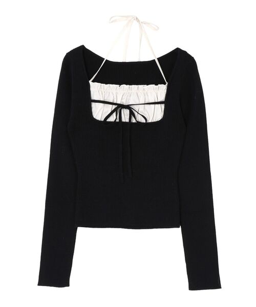 RESEXXY（リゼクシー）の「バストデザインニットトップス（ニット/セーター・レディース・ミント/アイボリー/ブラック・FREE）」の8枚目の写真