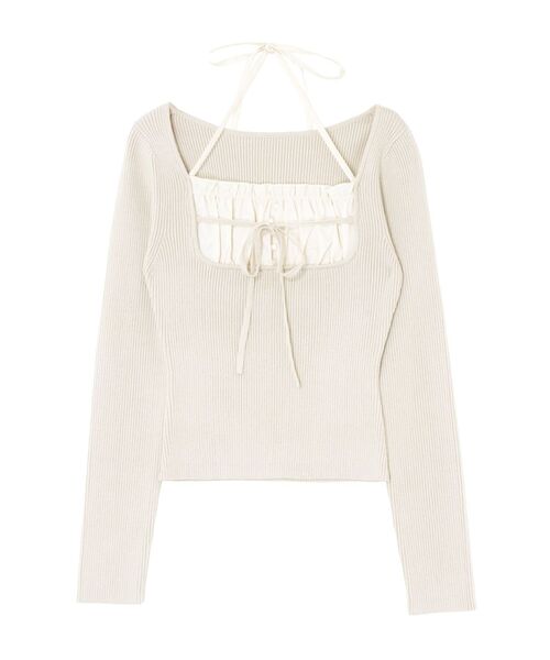 RESEXXY（リゼクシー）の「バストデザインニットトップス（ニット/セーター・レディース・ミント/アイボリー/ブラック・FREE）」の9枚目の写真