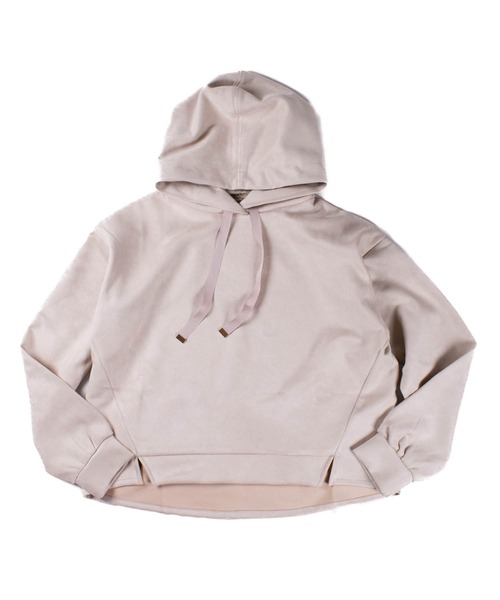 SWITCH BY ARCH(スイッチバイアーチ)の「【W】【it】【ARC】【SWITCH by ARCH】Bonding Suede Hood Pullover ARE-1151(パーカー・レディース・グレイッシュベージュ/アイボリー・FREE)」の2枚目の写真
