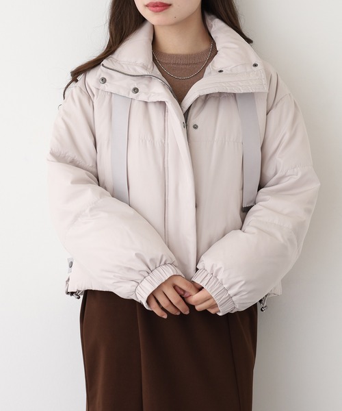 EGLANTINE(エグランティーヌ)の「EGLANTINE ダウンジャケット(ダウンジャケット/コート・レディース・ブラック/グレイッシュベージュ・38)」の1枚目の写真