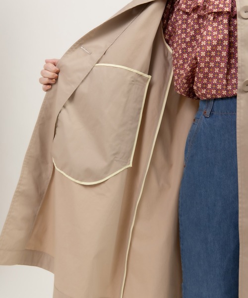 CHILD WOMAN(チャイルドウーマン)の「C/Nyウェザー フラットカラーフレアーコート(その他アウター・レディース・ベージュ/ネイビー・FREE)」の21枚目の写真
