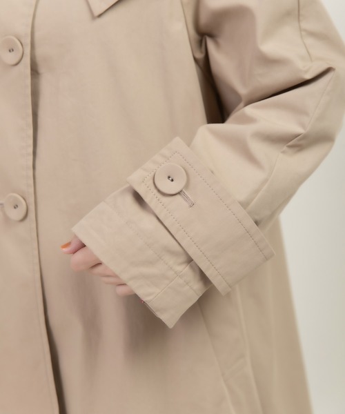 CHILD WOMAN(チャイルドウーマン)の「C/Nyウェザー フラットカラーフレアーコート(その他アウター・レディース・ベージュ/ネイビー・FREE)」の19枚目の写真