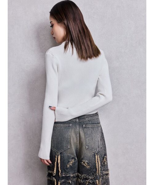 GYDA(ジェイダ)の「POLOニットトップス(ニット/セーター・レディース・ブラック/オフホワイト/ミント/その他1・FREE)」の13枚目の写真