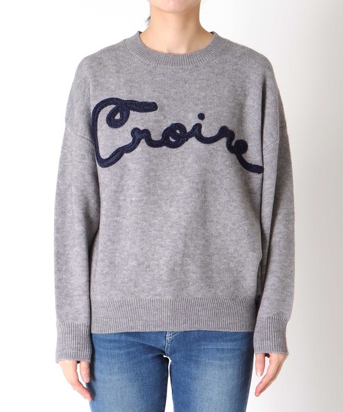 Three Four Time(スリーフォータイム)の「刺繍ロゴニットプルオーバー(ニット/セーター・レディース・グレー・FREE)」の6枚目の写真