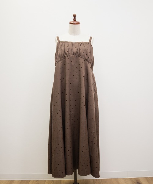CLETTE(クレット)の「CLETTEオリジナルフロッキードットジャンスカワンピース(ワンピース・レディース・チャコールグレー/ブラック/ブラウン・LL/3L/4L)」の21枚目の写真