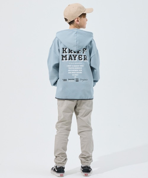 KRIFF MAYER Kid's Collection（クリフメイヤーキッズコレクション）の「【速乾・軽量】軽テックジップパーカー（パーカー・キッズ・サンドベージュ/オートミール/サックスブルー/ブラック・120/130/140/150/160/170）」の7枚目の写真