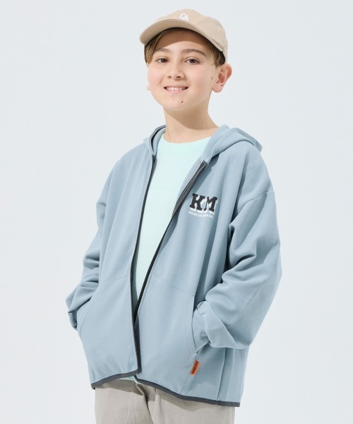 KRIFF MAYER Kid's Collection（クリフメイヤーキッズコレクション）の「【速乾・軽量】軽テックジップパーカー（パーカー・キッズ・サンドベージュ/オートミール/サックスブルー/ブラック・120/130/140/150/160/170）」の8枚目の写真