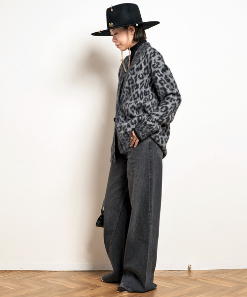 Anine Bing(アニー ビング)の「【ANINE BING/アニン ビン】GRAY LEOPARD CARDIGAN(カーディガン/ボレロ・レディース・チャコールグレー・FREE)」の5枚目の写真