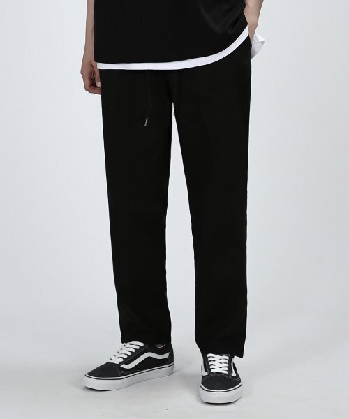 FRO LINEN BANDING PANTS (BLACK)（スラックス）｜VERYVAIN