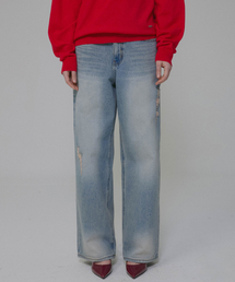 millioncor（ミリオンコール）の「[9685] ムセンテ ダメージデニムパンツ_ライトブルー（デニムパンツ）」