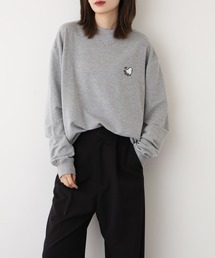 裏起毛 刺繍 長袖 トレーナー
