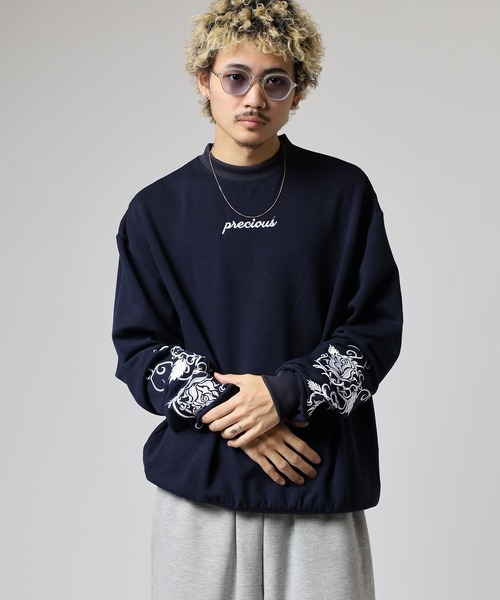 FUNALIVE(ファンアライブ)の「裏起毛 刺繍 長袖 トレーナー(スウェット・メンズ・ブラック系/ブラック系1/グレー系1/ネイビー系1/アイボリー系1/グレー系/ネイビー系/アイボリー系・L/LL/M)」の7枚目の写真