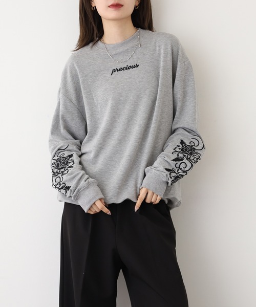 FUNALIVE(ファンアライブ)の「裏起毛 刺繍 長袖 トレーナー(スウェット・メンズ・ブラック系/ブラック系1/グレー系1/ネイビー系1/アイボリー系1/グレー系/ネイビー系/アイボリー系・L/LL/M)」の14枚目の写真