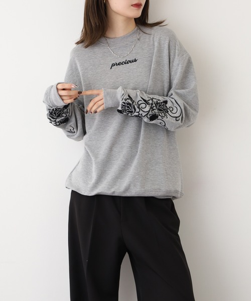 FUNALIVE(ファンアライブ)の「裏起毛 刺繍 長袖 トレーナー(スウェット・メンズ・ブラック系/ブラック系1/グレー系1/ネイビー系1/アイボリー系1/グレー系/ネイビー系/アイボリー系・L/LL/M)」の16枚目の写真