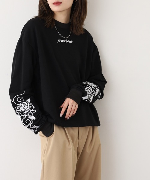 FUNALIVE(ファンアライブ)の「裏起毛 刺繍 長袖 トレーナー(スウェット・メンズ・ブラック系/ブラック系1/グレー系1/ネイビー系1/アイボリー系1/グレー系/ネイビー系/アイボリー系・L/LL/M)」の11枚目の写真