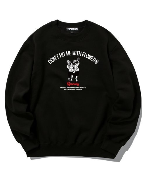 TRIPSHION(トリップション)の「DONT HIT ME WITH FLOWERS GRAPHIC クルーネック - ブラック(スウェット・メンズ・その他・LARGE/MEDIUM/X-LARGE)」の1枚目の写真