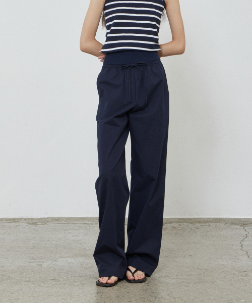 abang様 COTTON BANDING PANTS - DEEP NAVY 【公式通販】