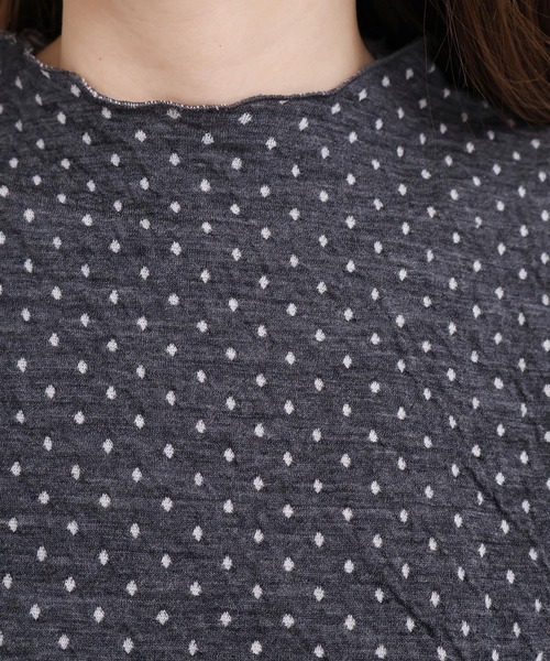 l'atelier du savon(アトリエドサボン)の「ふくふくしたドット モックネックTシャツ(Tシャツ/カットソー・レディース・オフホワイト/グレー/ブラック・FREE)」の16枚目の写真