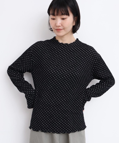 l'atelier du savon(アトリエドサボン)の「ふくふくしたドット モックネックTシャツ(Tシャツ/カットソー・レディース・オフホワイト/グレー/ブラック・FREE)」の19枚目の写真