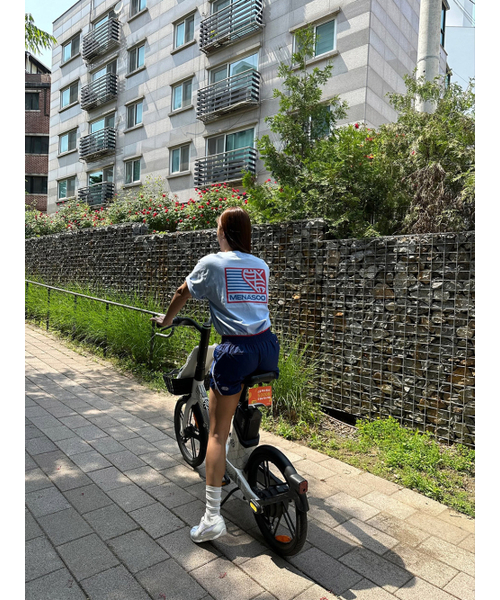 MENASOO(ミナス)の「SMALL HEARTTRACK OVER FIT TEE_SKYBLUE(Tシャツ/カットソー・レディース・スカイブルー・F)」の3枚目の写真