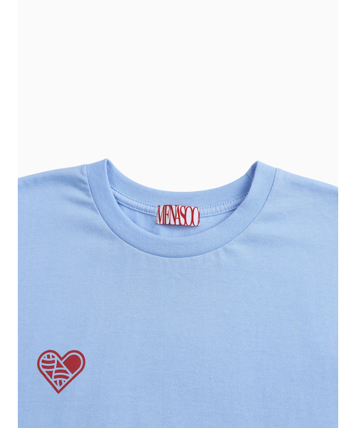 MENASOO(ミナス)の「SMALL HEARTTRACK OVER FIT TEE_SKYBLUE(Tシャツ/カットソー・レディース・スカイブルー・F)」の9枚目の写真