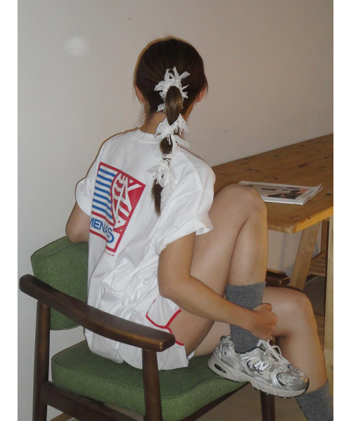MENASOO(ミナス)の「SMALL HEARTTRACK OVER FIT TEE_SKYBLUE(Tシャツ/カットソー・レディース・スカイブルー・F)」の19枚目の写真