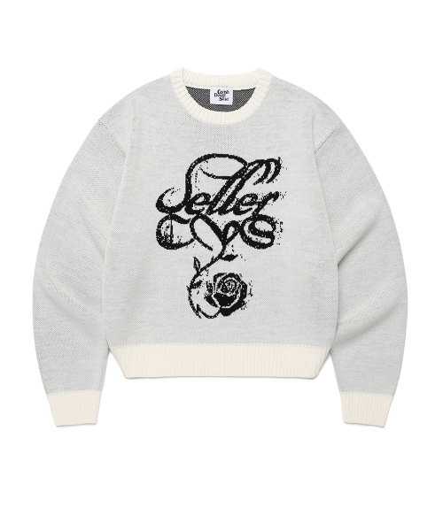 Cavish(カビシ)の「W DUST CLASSIC ROSE KNIT SWEATER IVORY(CV2EFFK605A)(ニット/セーター・レディース・アイボリー・FREE)」の1枚目の写真