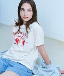 WFLプリントTシャツ - クリーム