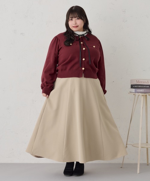 Louiosy(ルオシー)の「【大きいサイズ】ベルト付きフレアスカート(スカート・レディース・ベージュ/ホワイト系その他/ブラック・4L/3L/X-LARGE)」の6枚目の写真
