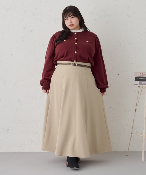 Louiosy(ルオシー)の「【大きいサイズ】ベルト付きフレアスカート(スカート・レディース・ベージュ/ホワイト系その他/ブラック・4L/3L/X-LARGE)」の12枚目の写真