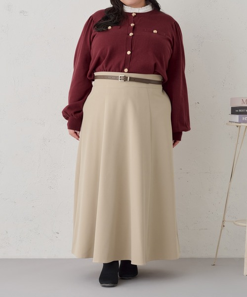 Louiosy(ルオシー)の「【大きいサイズ】ベルト付きフレアスカート(スカート・レディース・ベージュ/ホワイト系その他/ブラック・4L/3L/X-LARGE)」の14枚目の写真