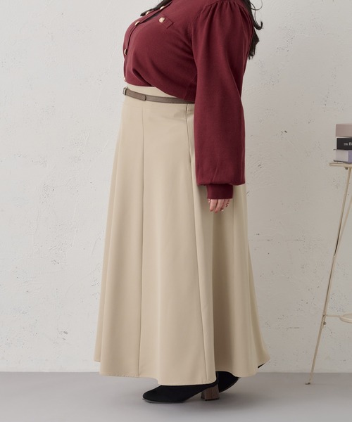 Louiosy(ルオシー)の「【大きいサイズ】ベルト付きフレアスカート(スカート・レディース・ベージュ/ホワイト系その他/ブラック・4L/3L/X-LARGE)」の15枚目の写真