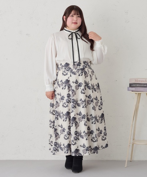 Louiosy(ルオシー)の「【大きいサイズ】ベルト付きフレアスカート(スカート・レディース・ベージュ/ホワイト系その他/ブラック・4L/3L/X-LARGE)」の18枚目の写真