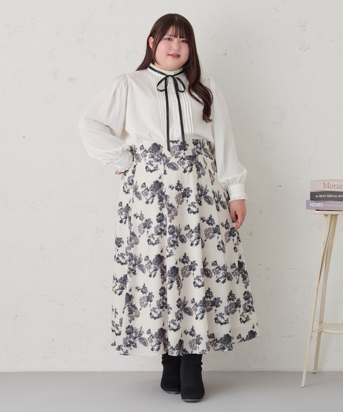 Louiosy(ルオシー)の「【大きいサイズ】ベルト付きフレアスカート(スカート・レディース・ベージュ/ホワイト系その他/ブラック・4L/3L/X-LARGE)」の19枚目の写真