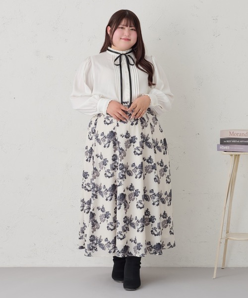 Louiosy(ルオシー)の「【大きいサイズ】ベルト付きフレアスカート(スカート・レディース・ベージュ/ホワイト系その他/ブラック・4L/3L/X-LARGE)」の20枚目の写真